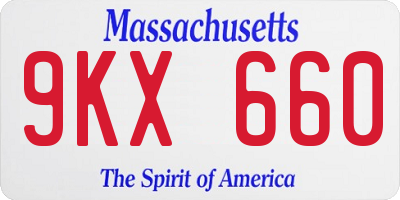 MA license plate 9KX660