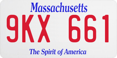 MA license plate 9KX661
