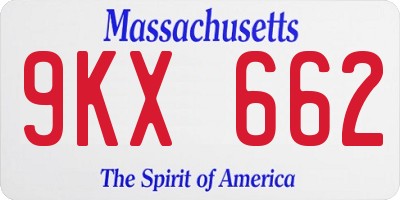 MA license plate 9KX662