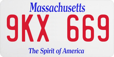 MA license plate 9KX669