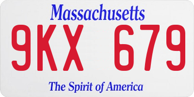 MA license plate 9KX679