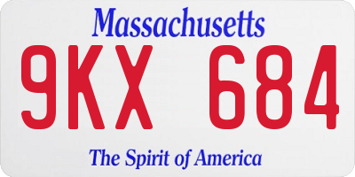 MA license plate 9KX684