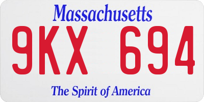 MA license plate 9KX694