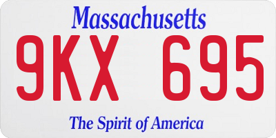 MA license plate 9KX695