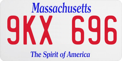 MA license plate 9KX696