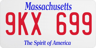 MA license plate 9KX699