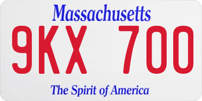MA license plate 9KX700