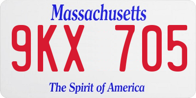 MA license plate 9KX705