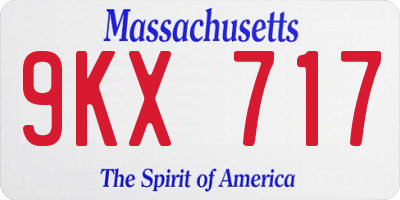 MA license plate 9KX717