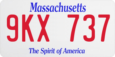 MA license plate 9KX737