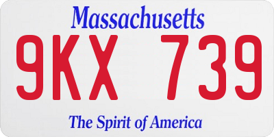 MA license plate 9KX739