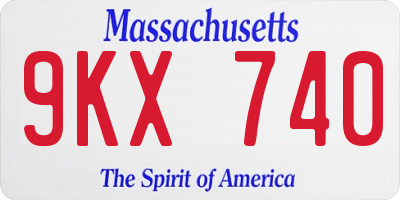 MA license plate 9KX740