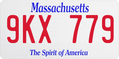 MA license plate 9KX779