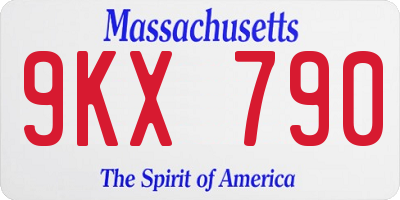 MA license plate 9KX790