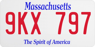 MA license plate 9KX797