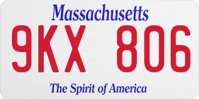 MA license plate 9KX806