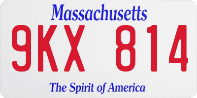 MA license plate 9KX814