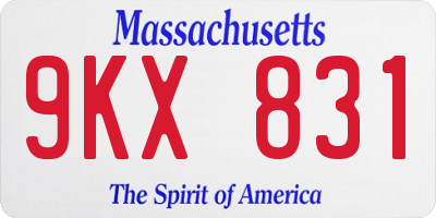 MA license plate 9KX831