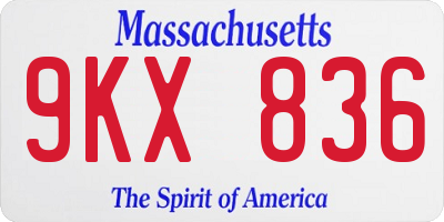 MA license plate 9KX836