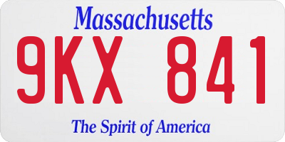 MA license plate 9KX841