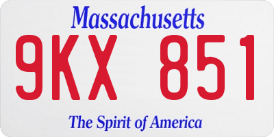 MA license plate 9KX851