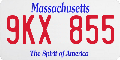 MA license plate 9KX855