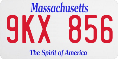 MA license plate 9KX856