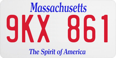 MA license plate 9KX861