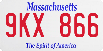 MA license plate 9KX866