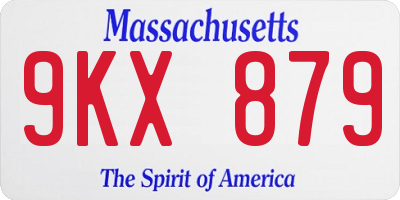 MA license plate 9KX879