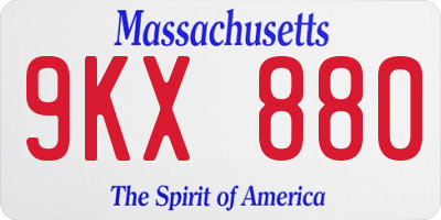 MA license plate 9KX880
