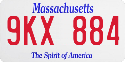 MA license plate 9KX884