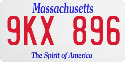 MA license plate 9KX896