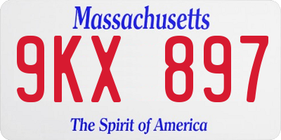 MA license plate 9KX897