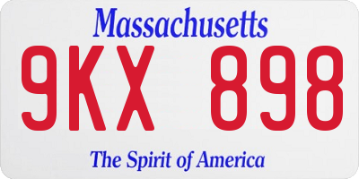 MA license plate 9KX898