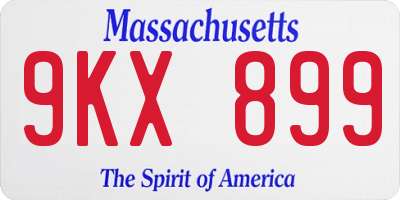MA license plate 9KX899