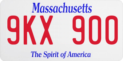MA license plate 9KX900