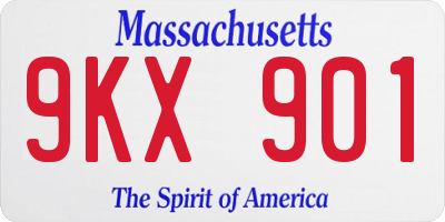 MA license plate 9KX901