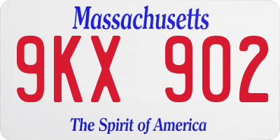 MA license plate 9KX902
