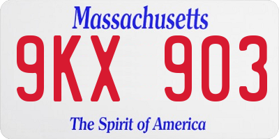 MA license plate 9KX903