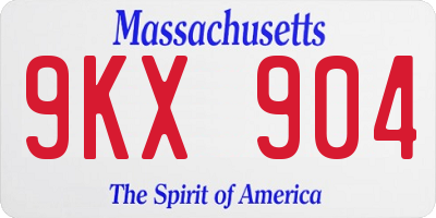 MA license plate 9KX904