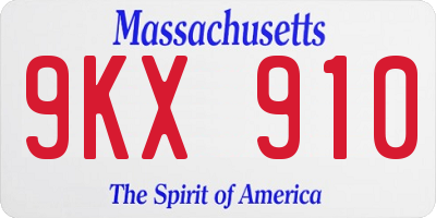 MA license plate 9KX910