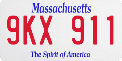 MA license plate 9KX911