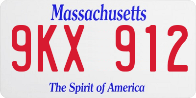 MA license plate 9KX912