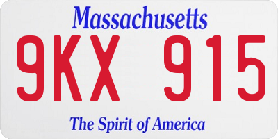 MA license plate 9KX915