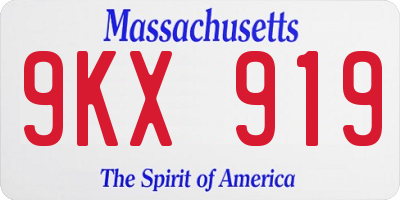 MA license plate 9KX919