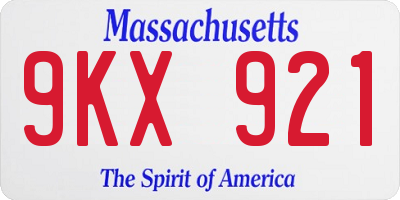 MA license plate 9KX921