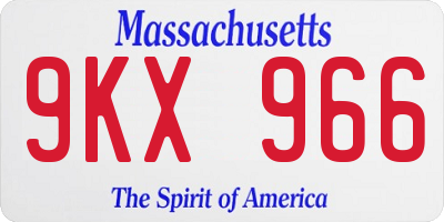 MA license plate 9KX966