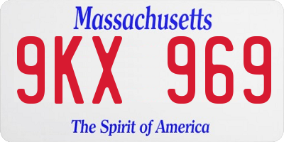 MA license plate 9KX969