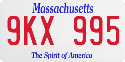 MA license plate 9KX995